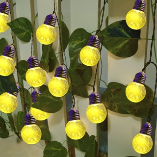 Solcelle lyskæde med ananas pærer - Varmt hvidt lys - 5 m 20 lys
